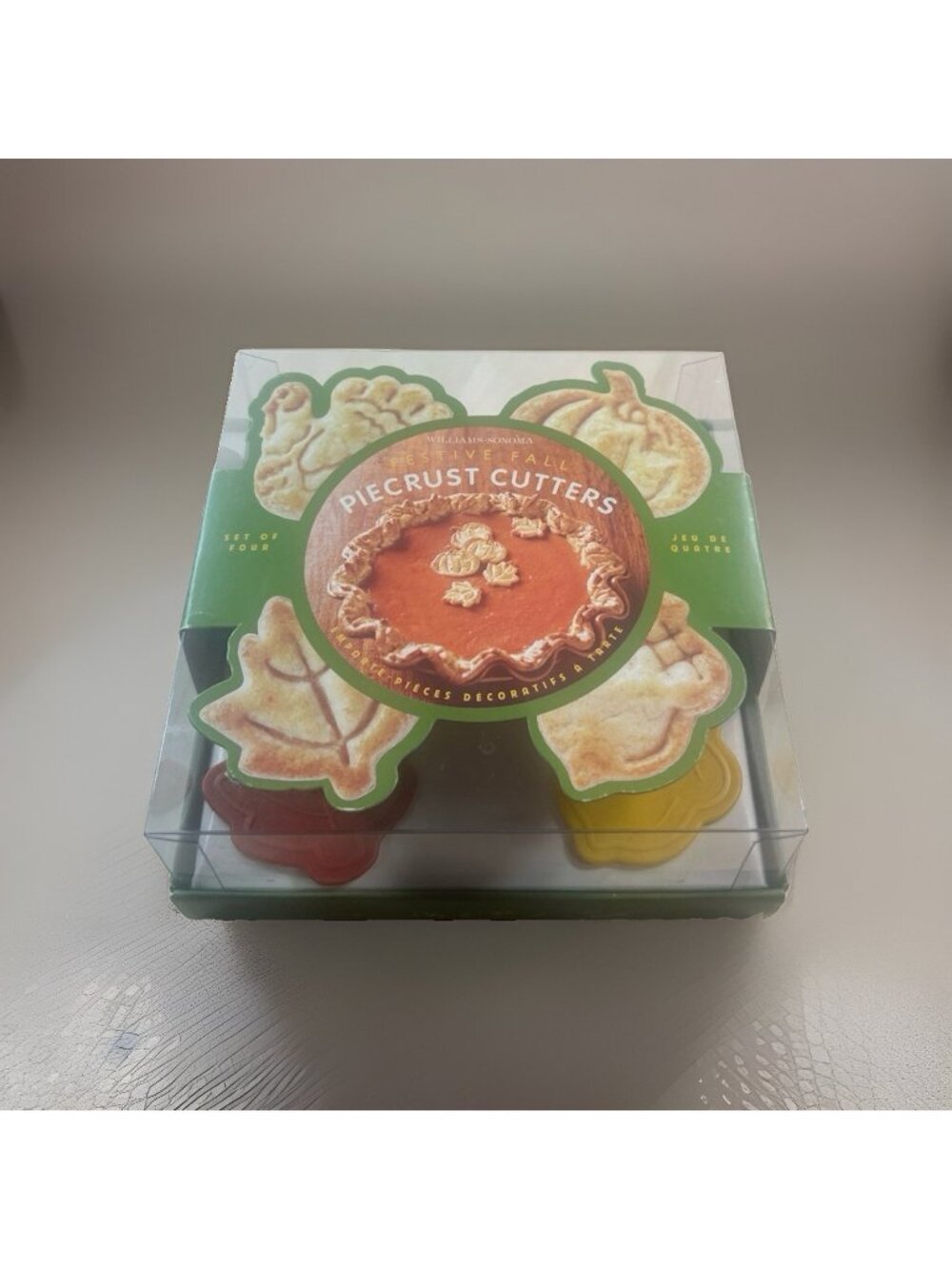 Williams-Sonoma Piecrust Cutters Festive Fall Set of 4 Baking Pie Cutters New